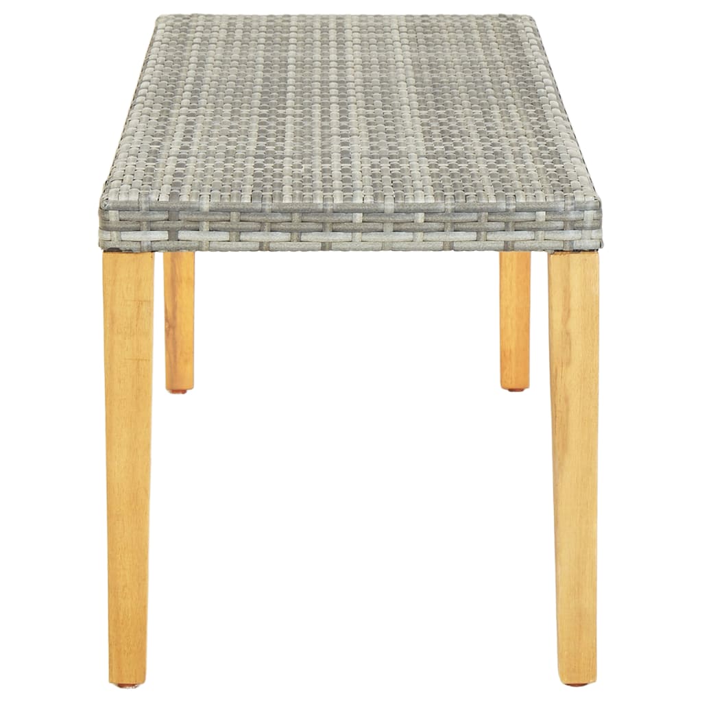 vidaXL Ławka ogrodowa, 80 cm, polirattan, szara