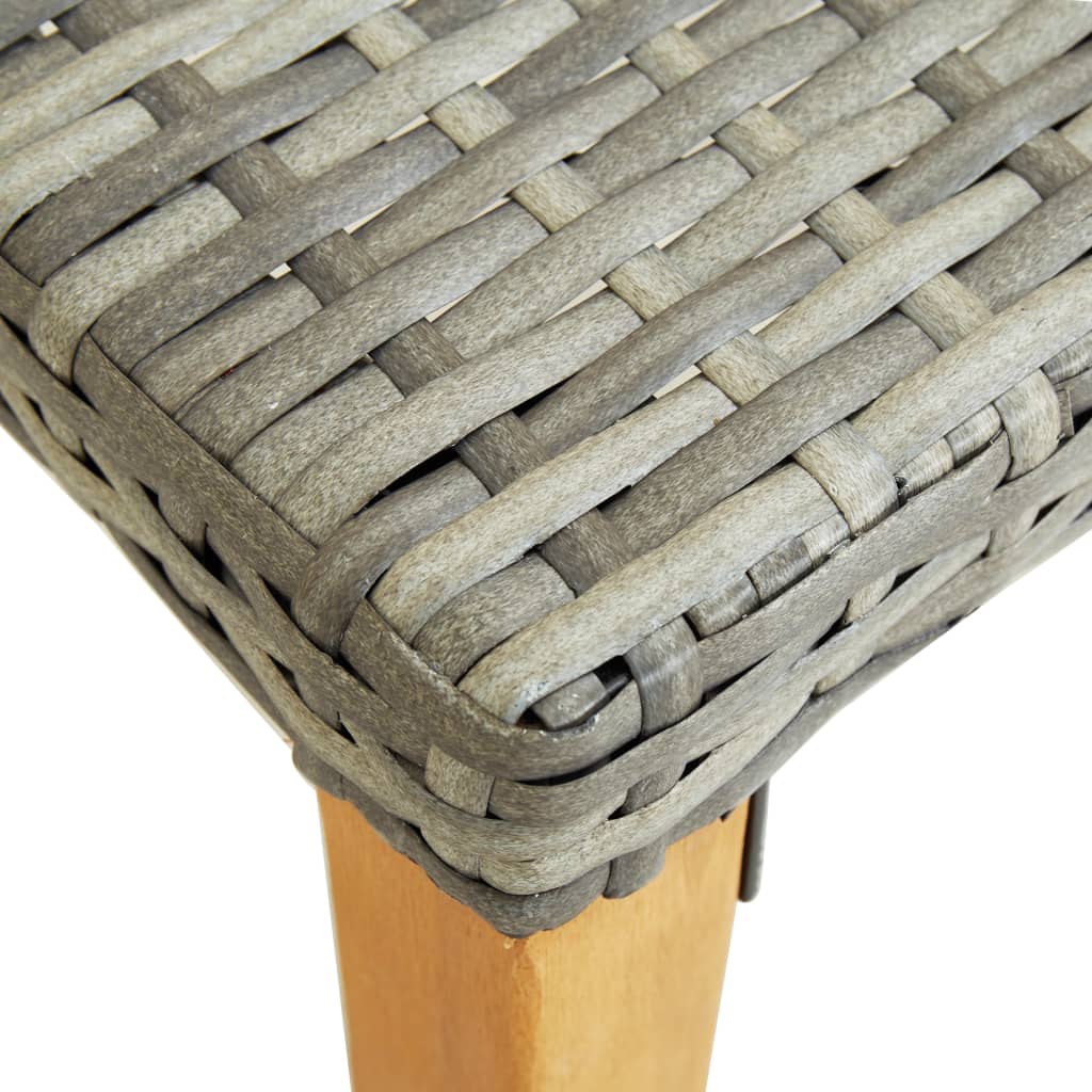 vidaXL Ławka ogrodowa, 80 cm, polirattan, szara