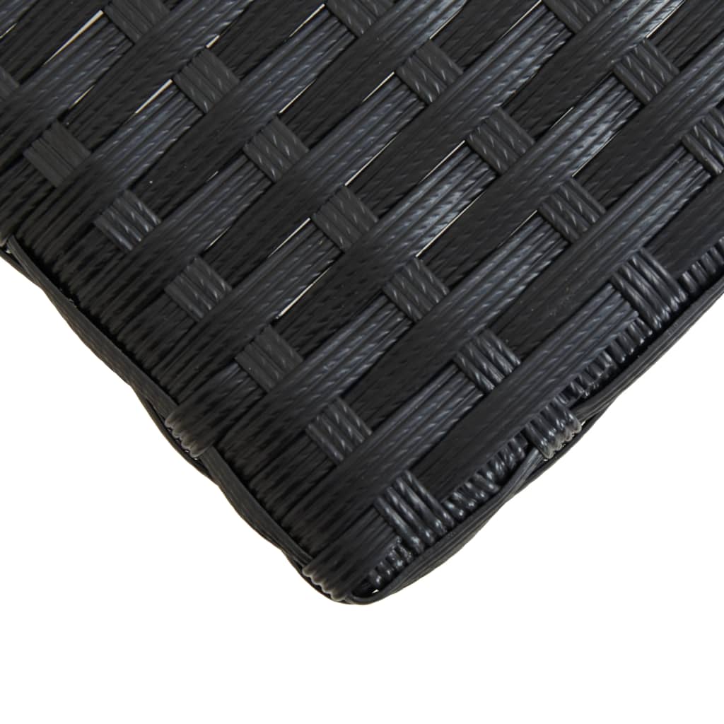 vidaXL Ławka ogrodowa, 120 cm, czarna, polirattan i drewno akacjowe