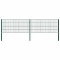 vidaXL Panel ogrodzeniowy ze słupkami żelaznymi 349x80 cm zielony