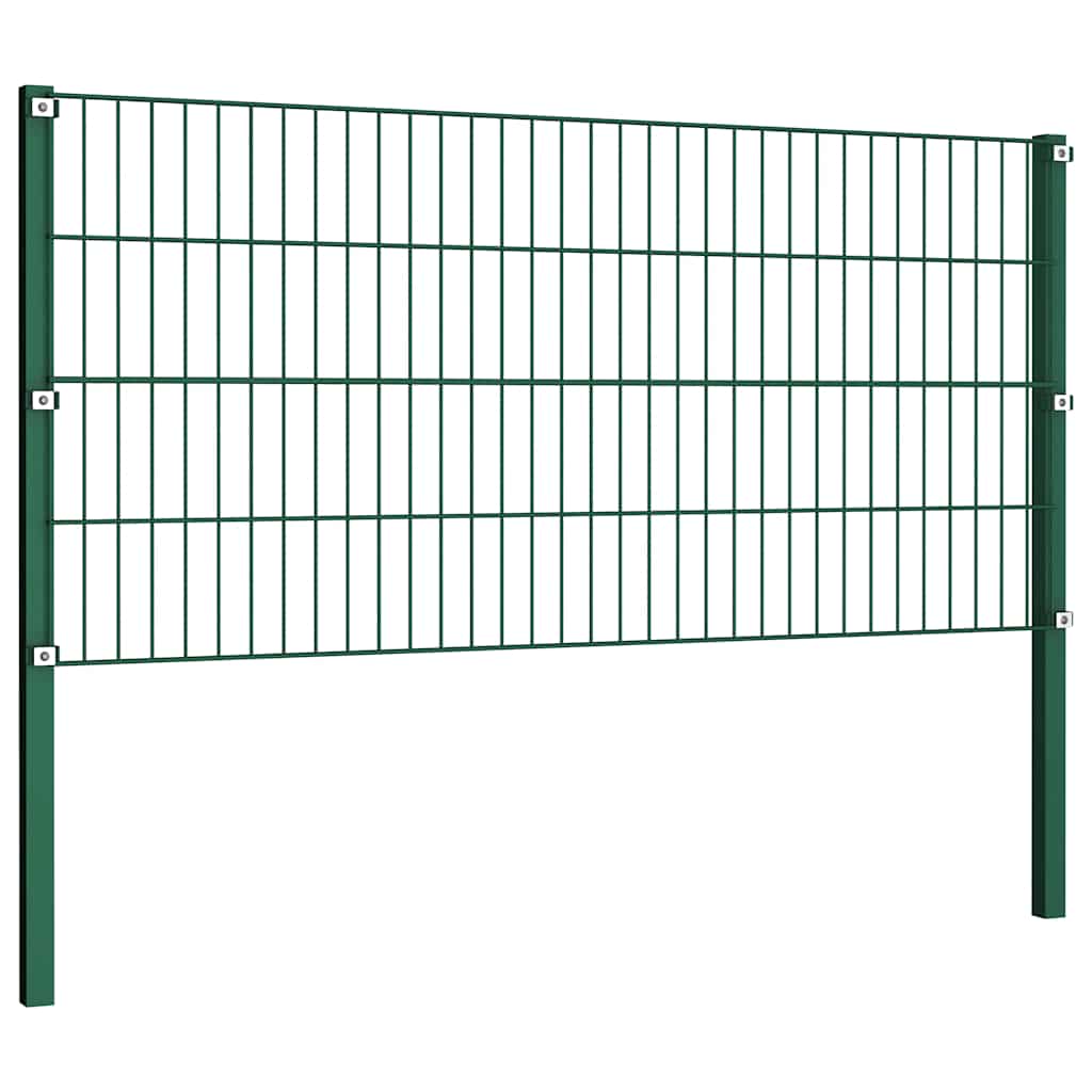 vidaXL Panel ogrodzeniowy ze słupkami żelaznymi 867x80 cm zielony