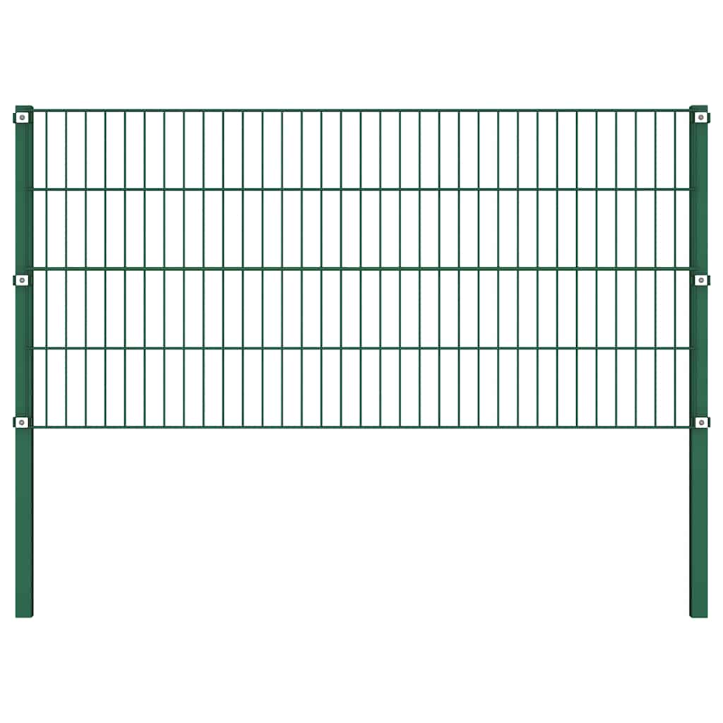vidaXL Panel ogrodzeniowy ze słupkami żelaznymi 1557,5x80 cm zielony