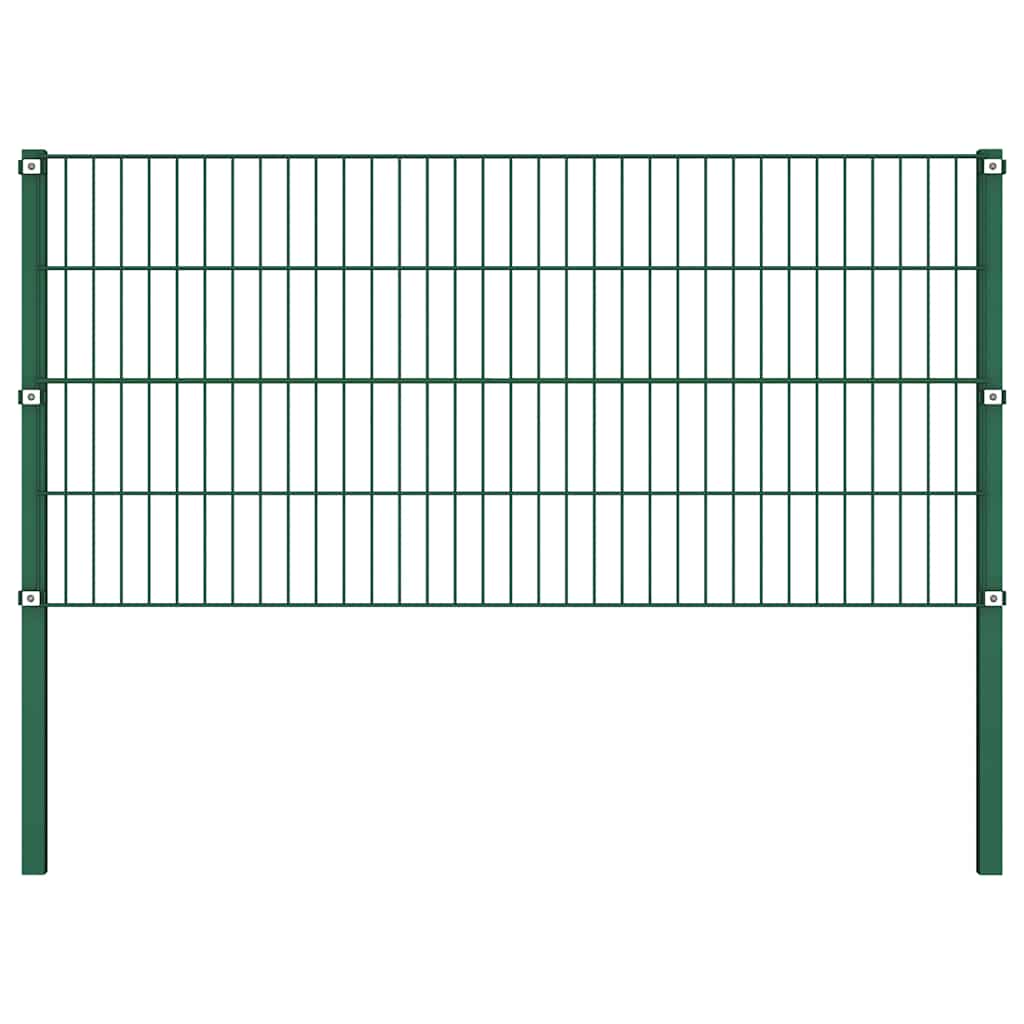 vidaXL Panel ogrodzeniowy ze słupkami żelaznymi 1730x80 cm zielony
