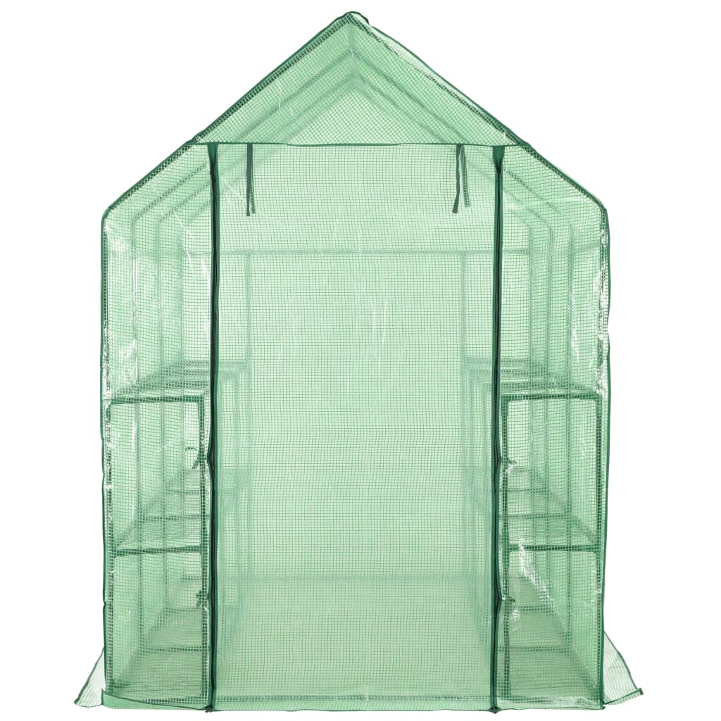 vidaXL Szklarnia ogrodowa z 12 półkami, stal, 143x214x196 cm