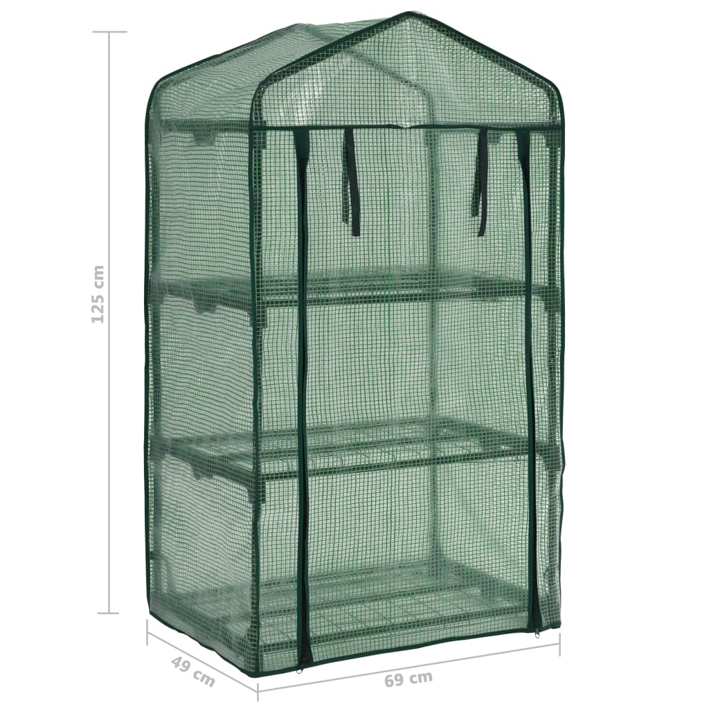 vidaXL 3-poziomowa mini szklarnia, 69x49x125 cm