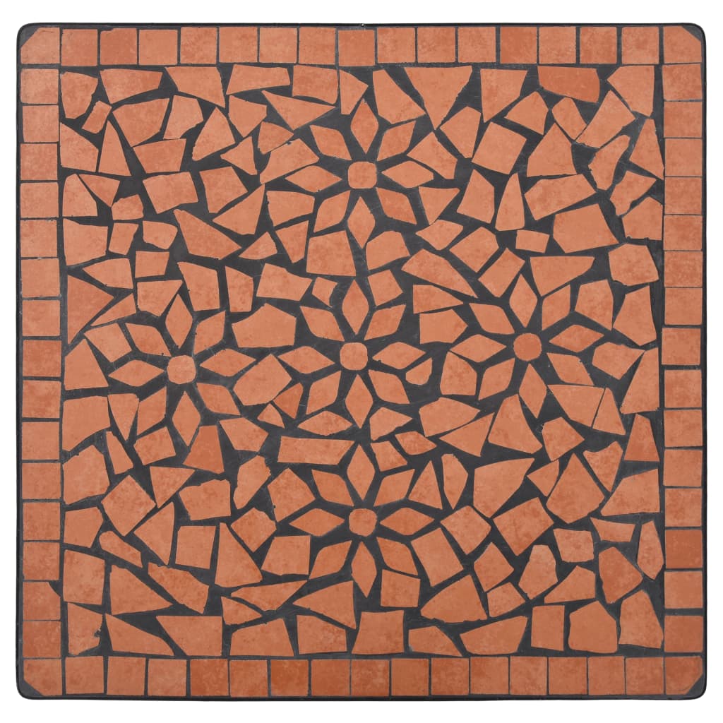 vidaXL Mozaikowy stolik bistro, terakota, 60 cm, ceramiczny