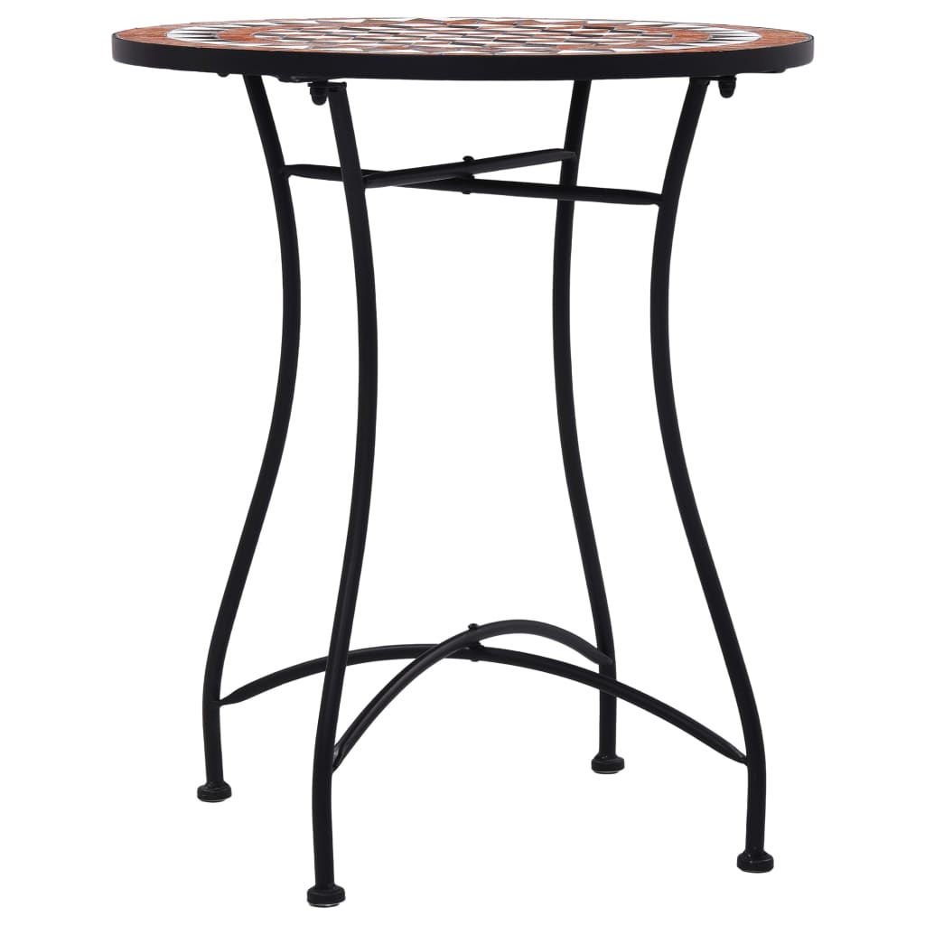 vidaXL Mozaikowy stolik bistro, brązowy, 60 cm, ceramiczny