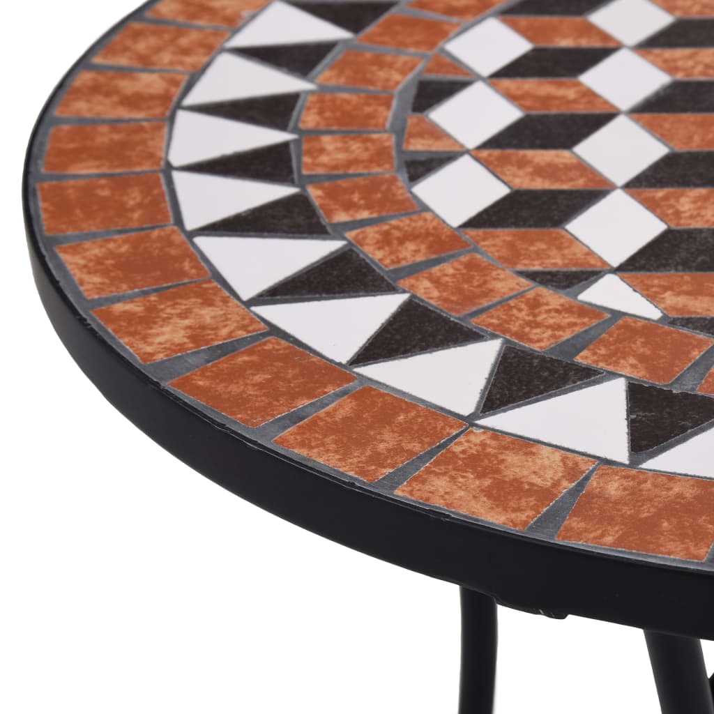 vidaXL Mozaikowy stolik bistro, brązowy, 60 cm, ceramiczny