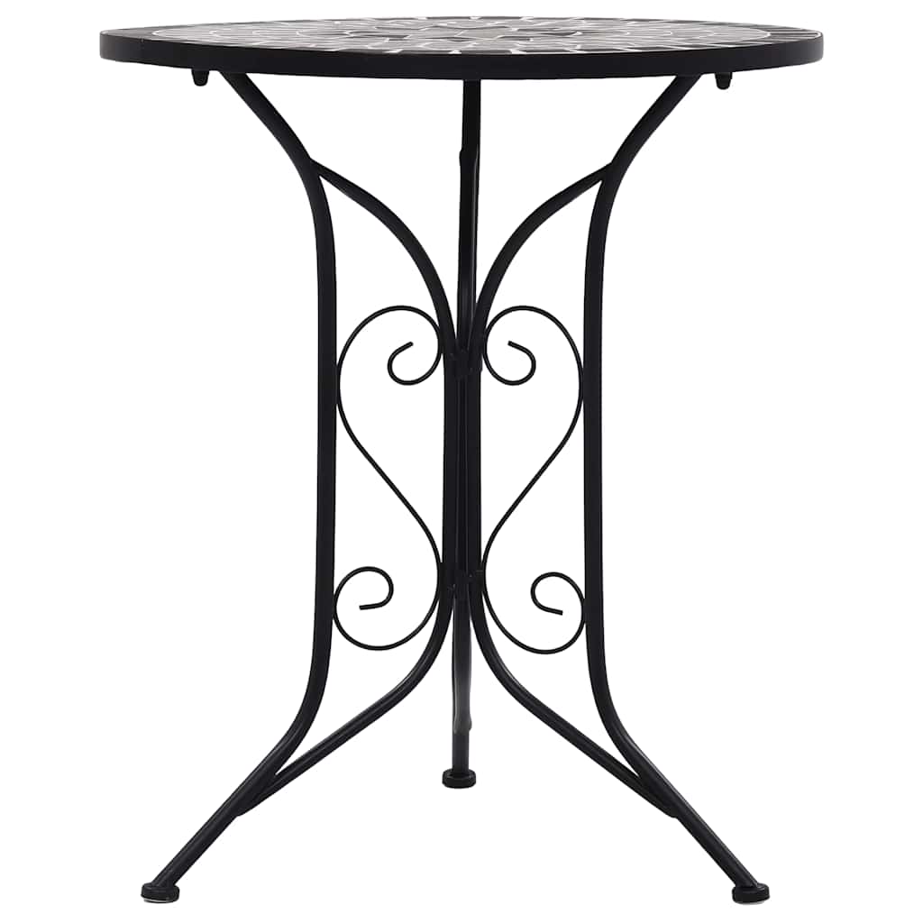 vidaXL Mozaikowy stolik bistro, szary, 60 cm, ceramiczny