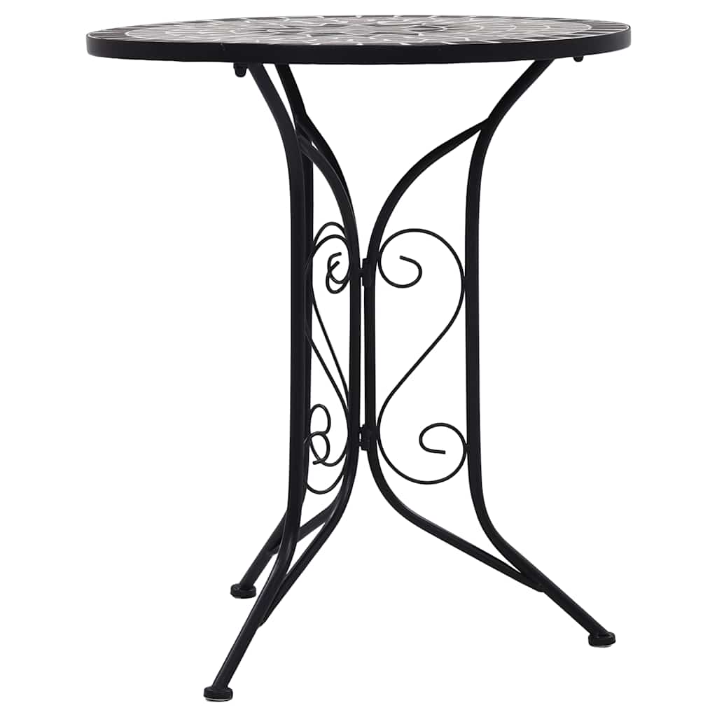 vidaXL Mozaikowy stolik bistro, szary, 60 cm, ceramiczny