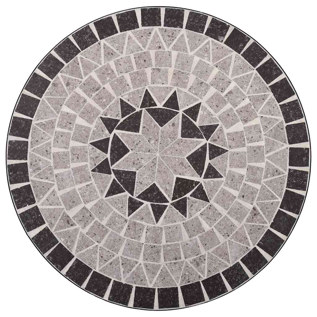 vidaXL Mozaikowy stolik bistro, szary, 60 cm, ceramiczny
