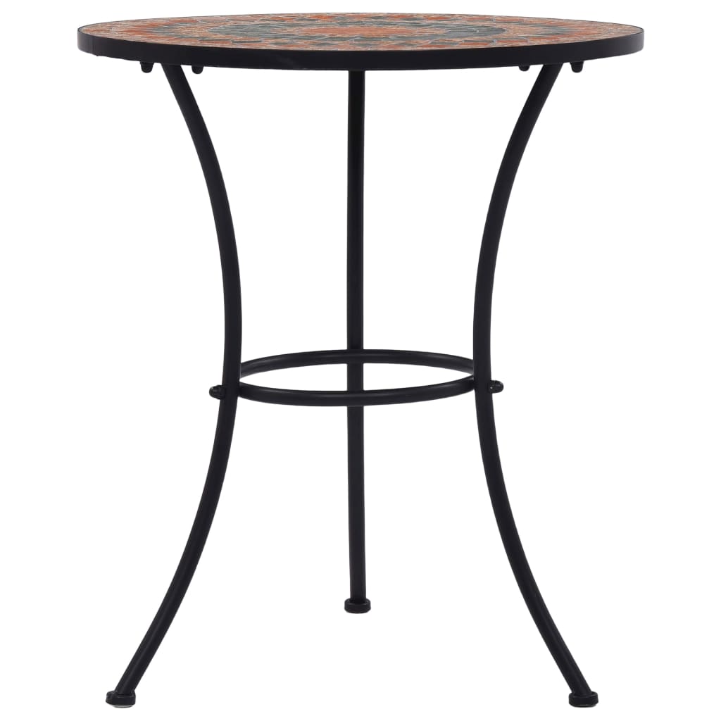 vidaXL Mozaikowy stolik bistro, pomarańczowo-szary, 60 cm, ceramiczny