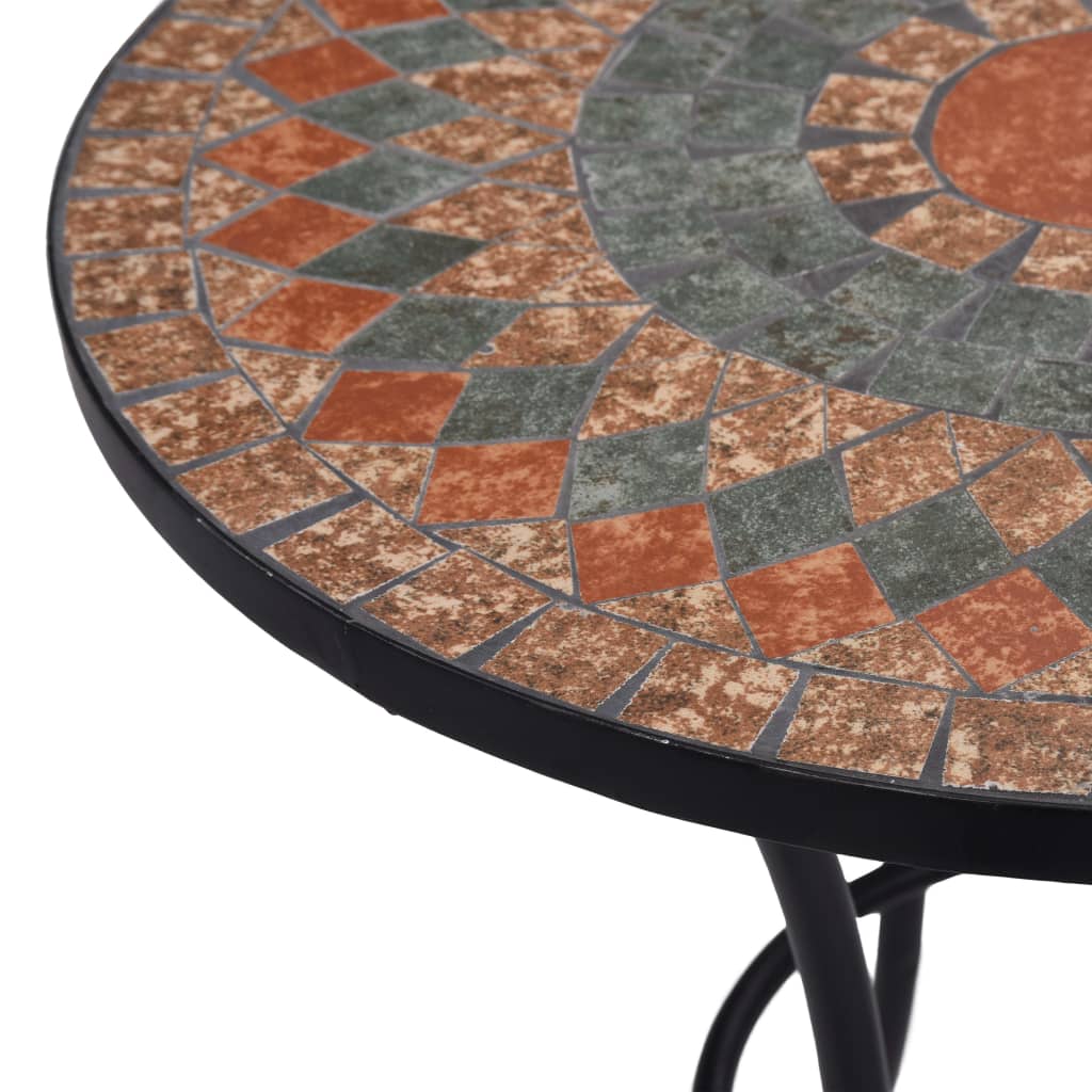 vidaXL Mozaikowy stolik bistro, pomarańczowo-szary, 60 cm, ceramiczny