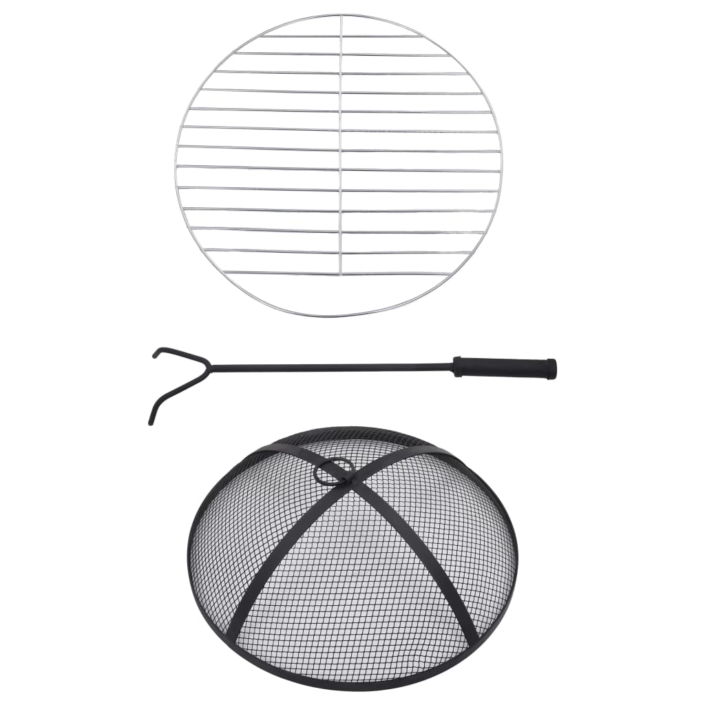 vidaXL Mozaikowe palenisko ze stolikiem, terakota, 68 cm, ceramika