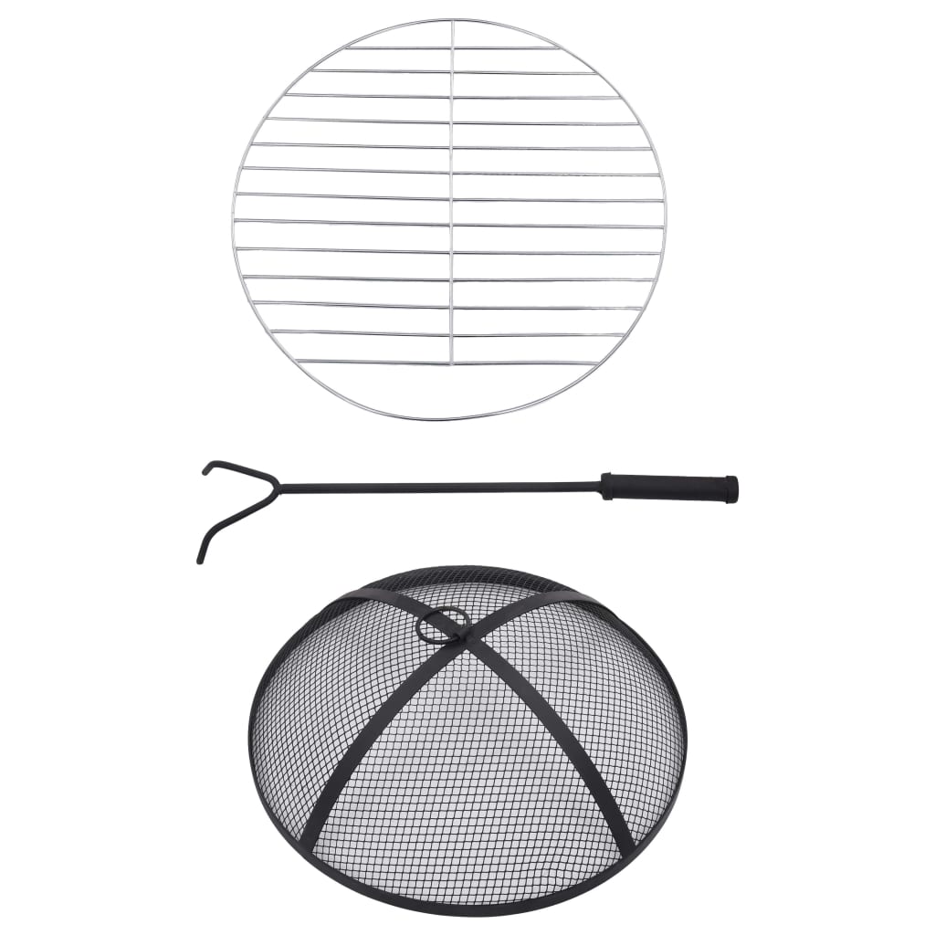 vidaXL Mozaikowe palenisko ze stolikiem, terakotowo-białe, 68 cm