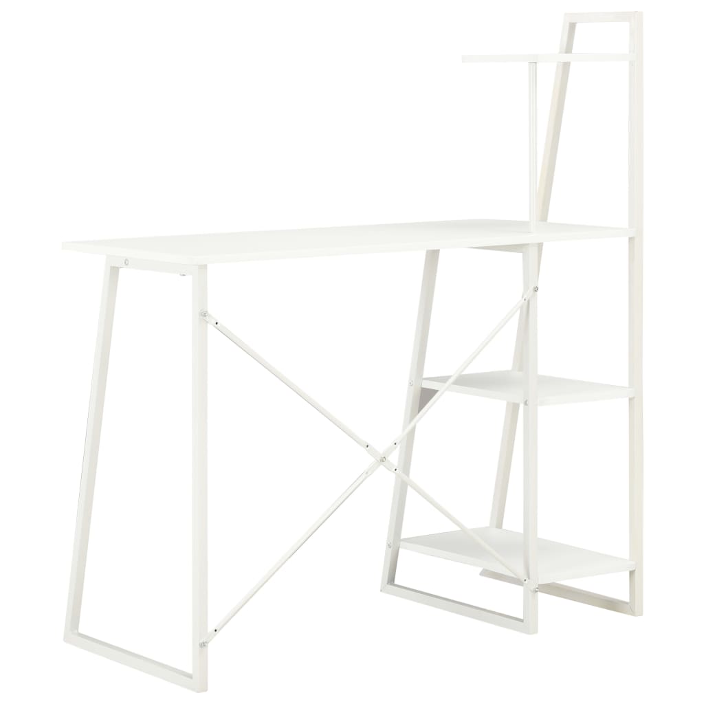 vidaXL Biurko z regałem, białe, 102x50x117 cm
