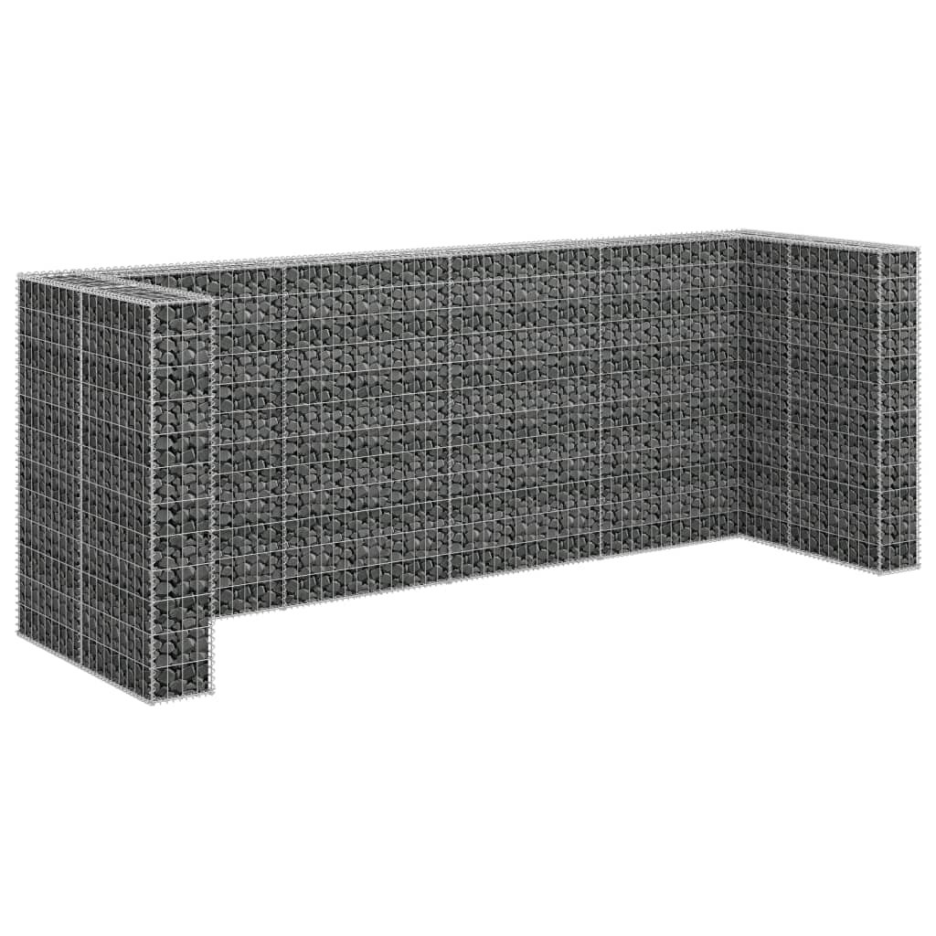 vidaXL Gabionowa osłona do koszy na śmieci, stal, 320x100x120 cm