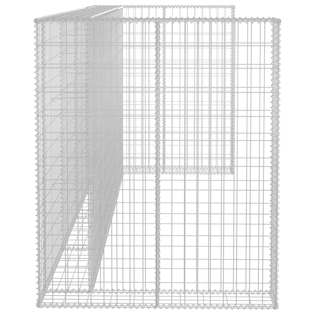vidaXL Gabionowa osłona do koszy na śmieci, stal, 320x100x120 cm