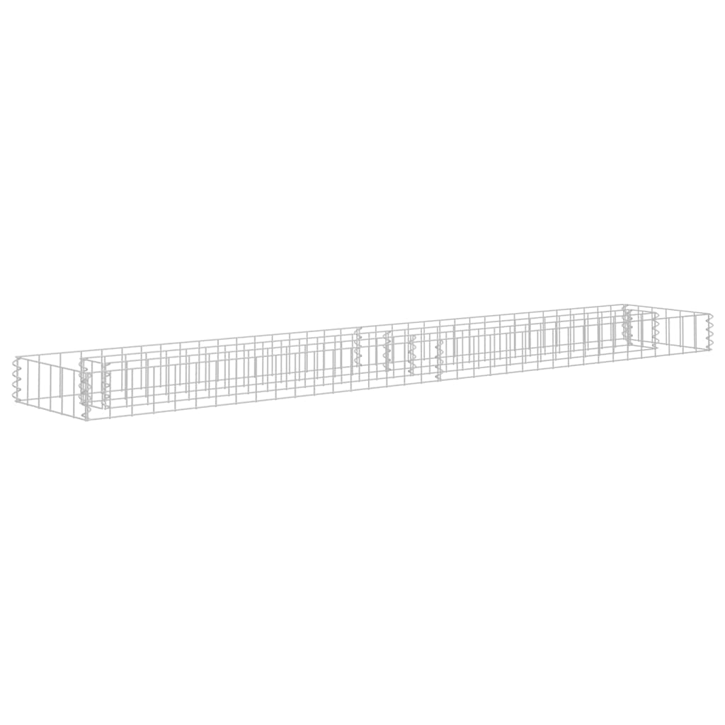 vidaXL Podwyższona donica gabionowa, galwanizowana stal, 180x30x10 cm