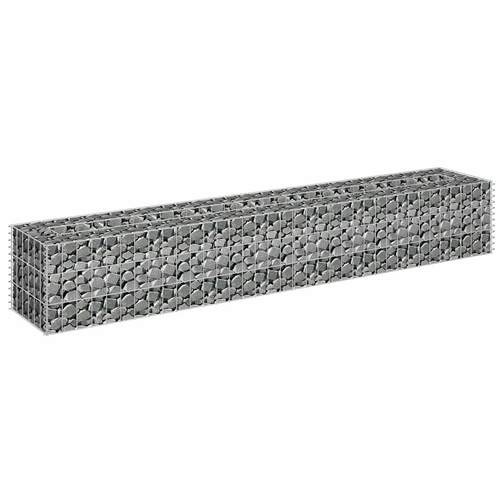 vidaXL Podwyższona donica gabionowa, galwanizowana stal, 180x30x30 cm