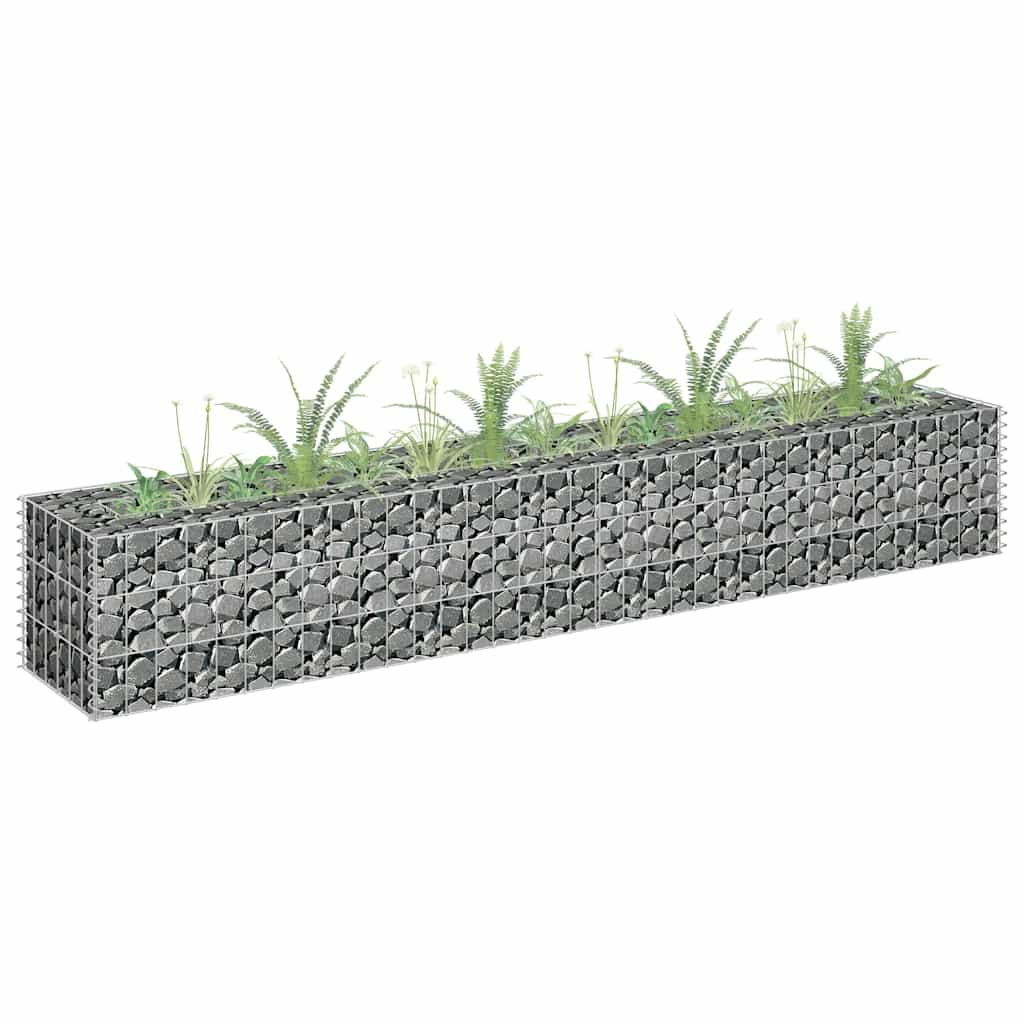 vidaXL Podwyższona donica gabionowa, galwanizowana stal, 180x30x30 cm
