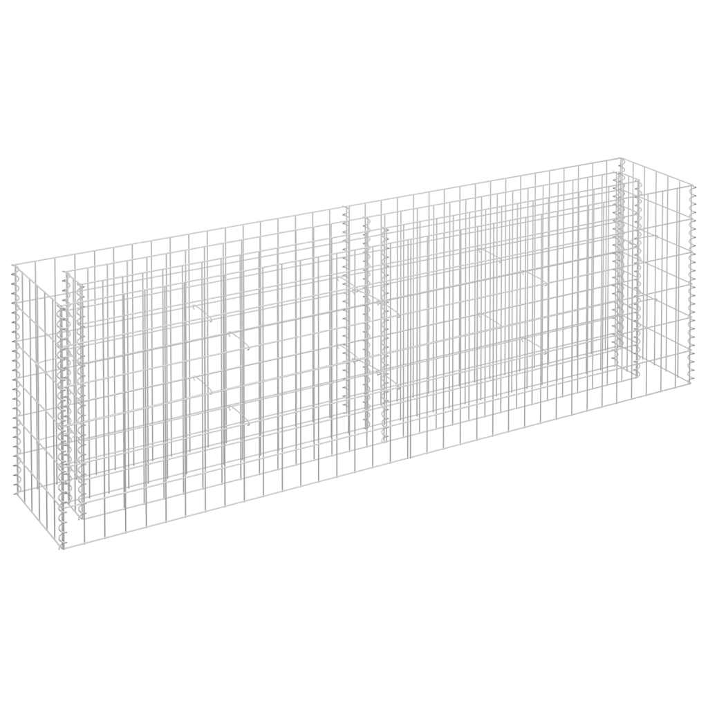 vidaXL Podwyższona donica gabionowa, galwanizowana stal, 180x30x60 cm