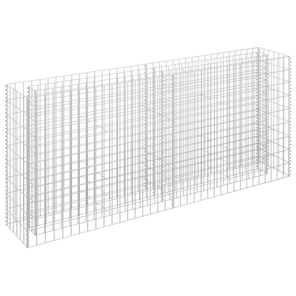 vidaXL Podwyższona donica gabionowa, galwanizowana stal, 180x30x90 cm