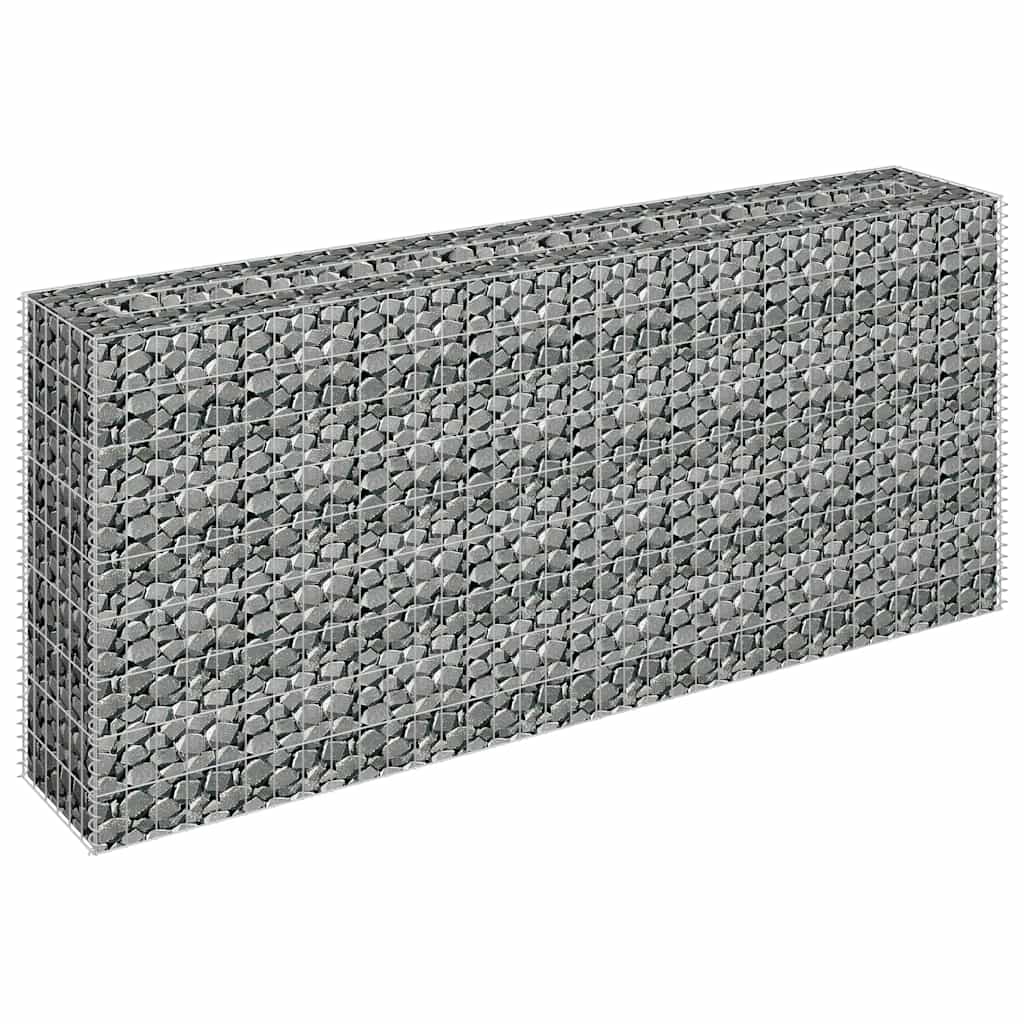 vidaXL Podwyższona donica gabionowa, galwanizowana stal, 180x30x90 cm