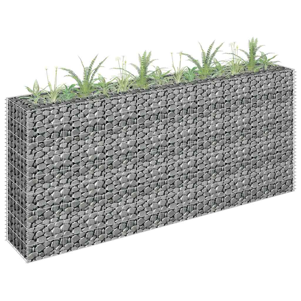 vidaXL Podwyższona donica gabionowa, galwanizowana stal, 180x30x90 cm
