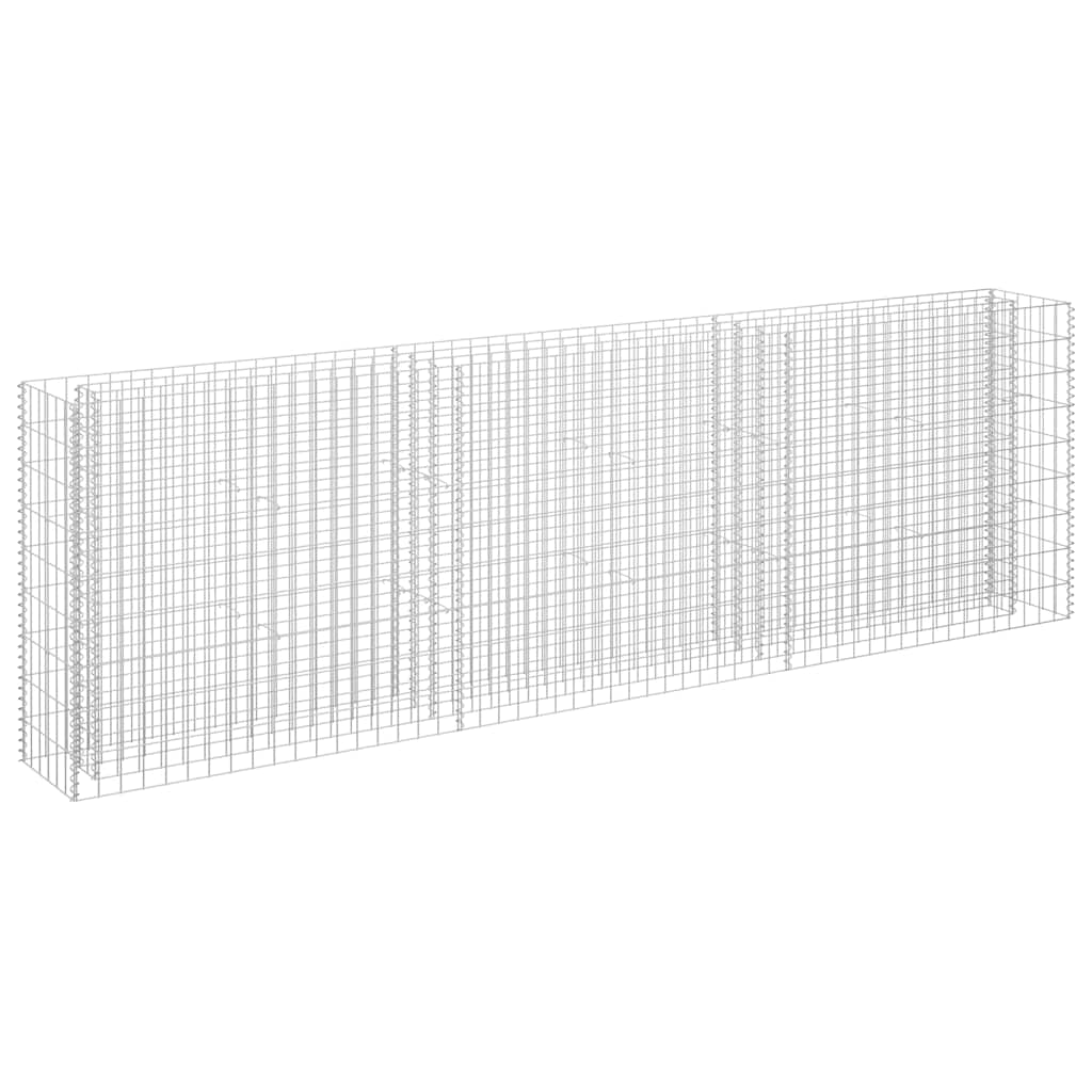 vidaXL Podwyższona donica gabionowa, galwanizowana stal, 270x30x90 cm