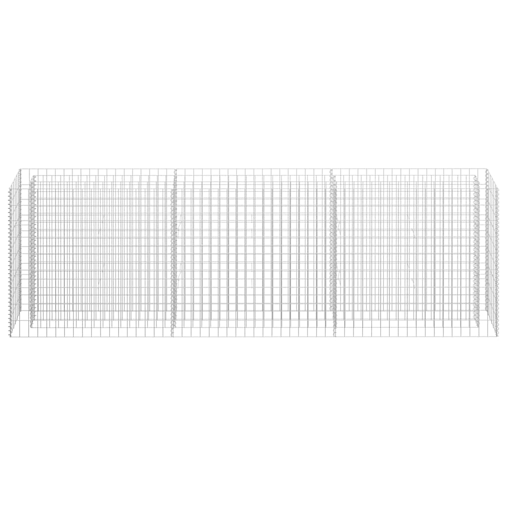 vidaXL Podwyższona donica gabionowa, galwanizowana stal, 270x30x90 cm