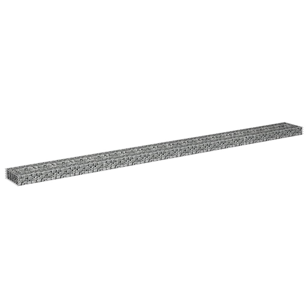vidaXL Podwyższona donica gabionowa, galwanizowana stal, 360x30x10 cm