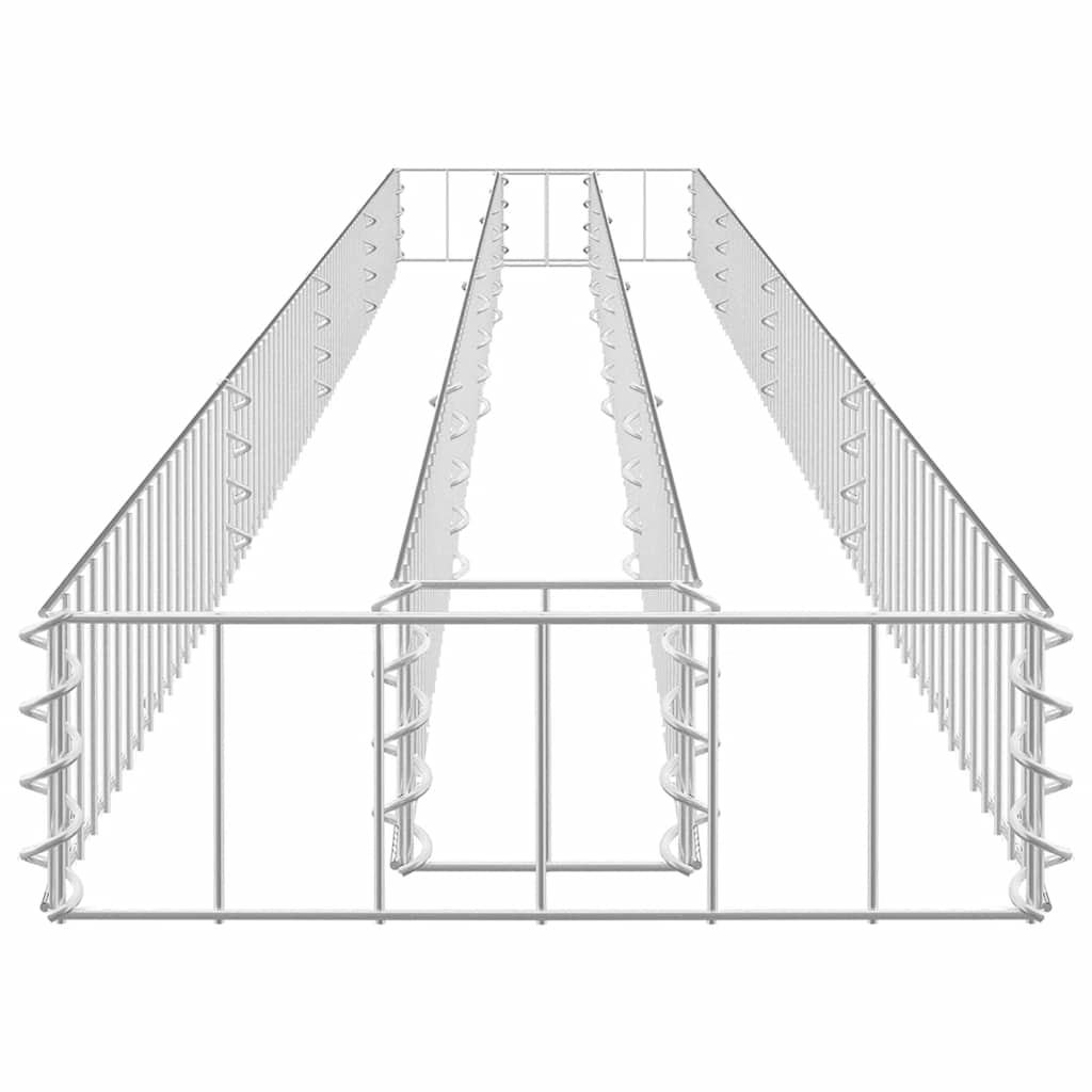 vidaXL Podwyższona donica gabionowa, galwanizowana stal, 360x30x10 cm
