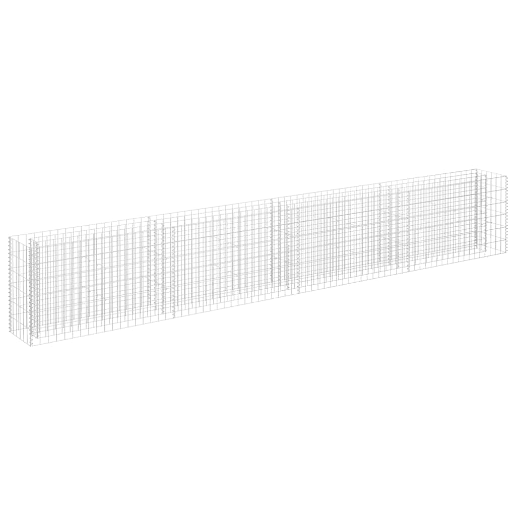 vidaXL Podwyższona donica gabionowa, galwanizowana stal, 360x30x60 cm