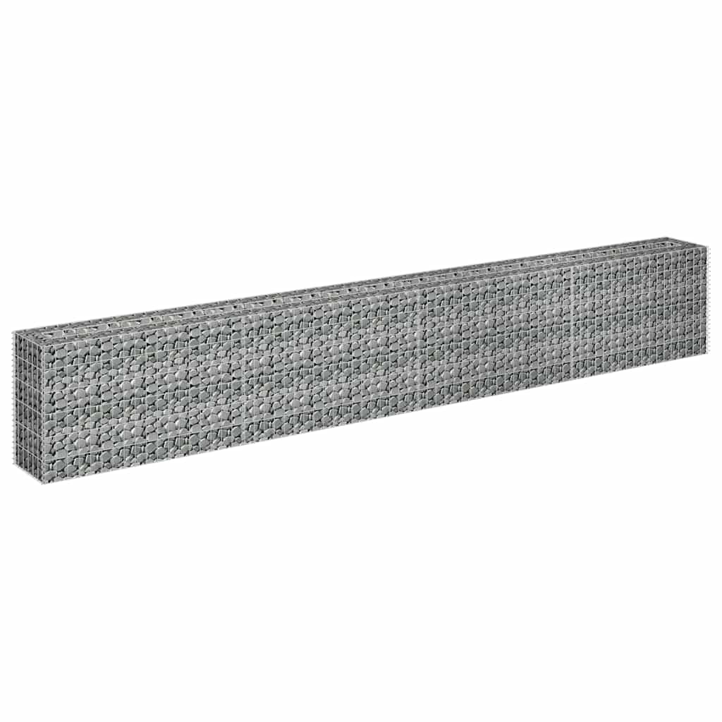 vidaXL Podwyższona donica gabionowa, galwanizowana stal, 360x30x60 cm