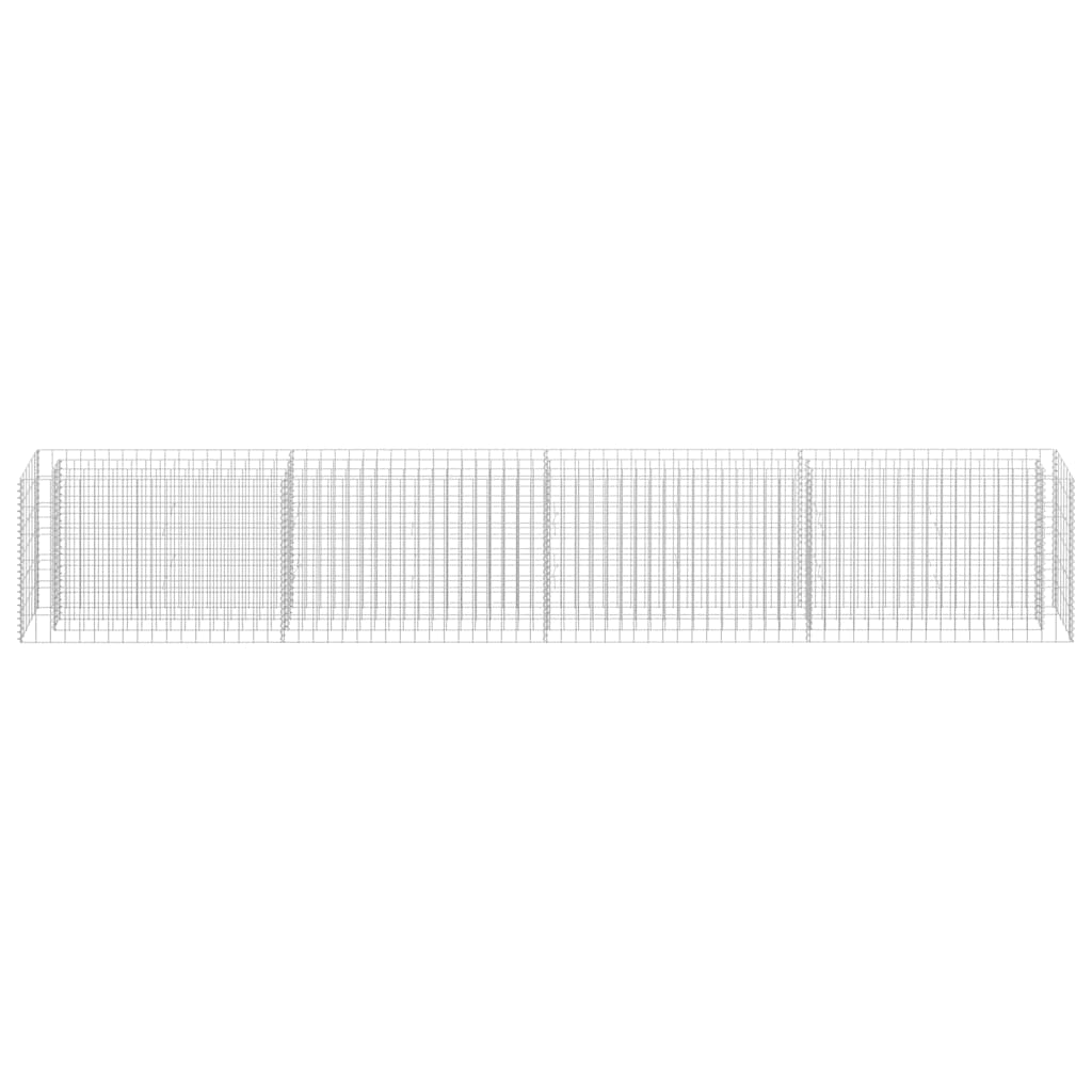 vidaXL Podwyższona donica gabionowa, galwanizowana stal, 360x30x60 cm