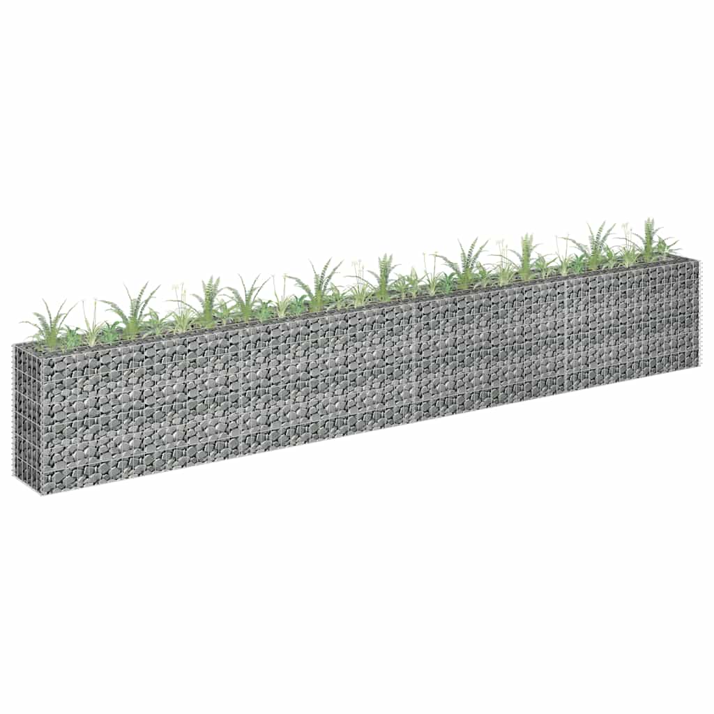 vidaXL Podwyższona donica gabionowa, galwanizowana stal, 360x30x60 cm