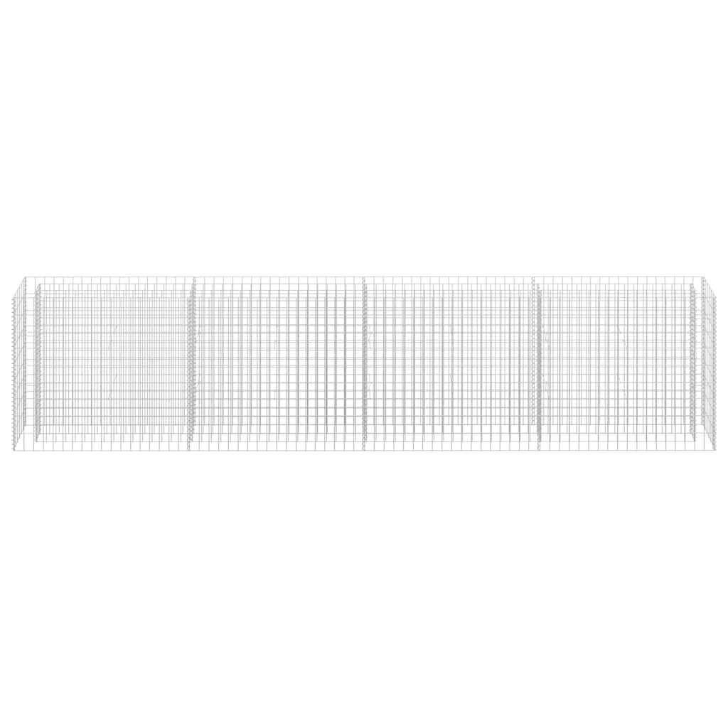 vidaXL Podwyższona donica gabionowa, galwanizowana stal, 360x30x90 cm