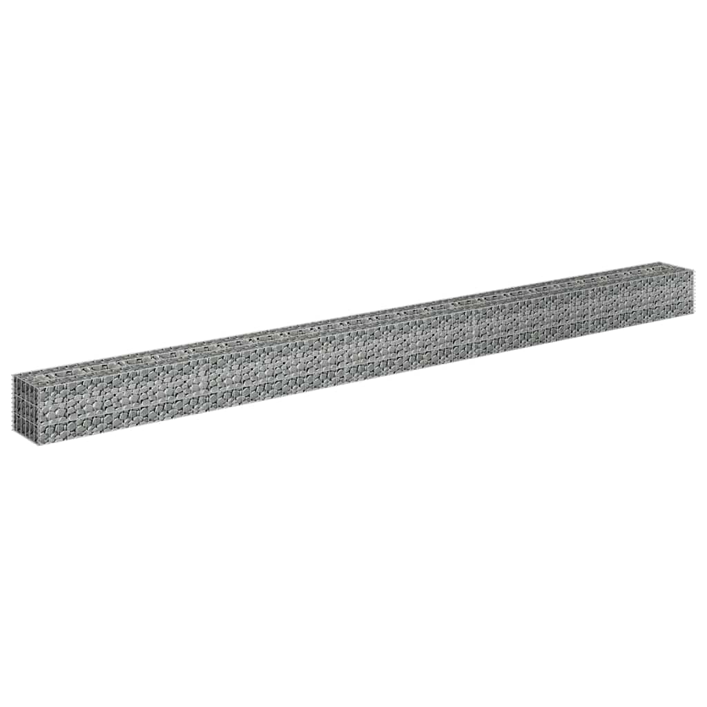 vidaXL Podwyższona donica gabionowa, galwanizowana stal, 450x30x30 cm