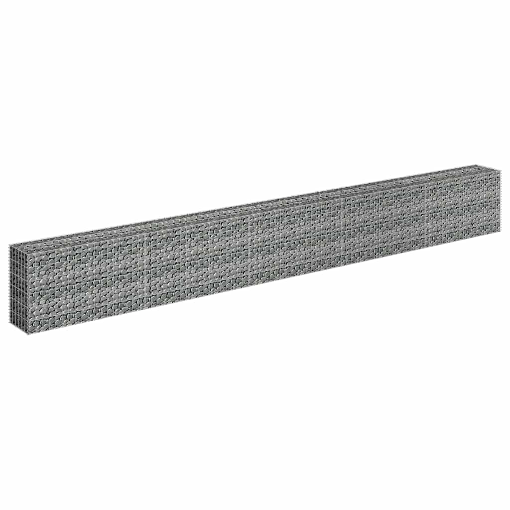 vidaXL Podwyższona donica gabionowa, galwanizowana stal, 450x30x60 cm