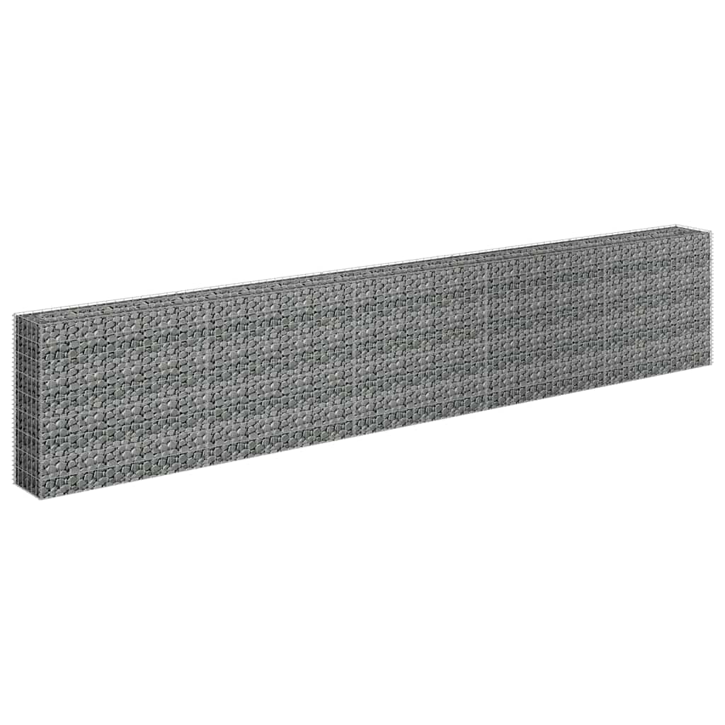 vidaXL Podwyższona donica gabionowa, galwanizowana stal, 450x30x90 cm