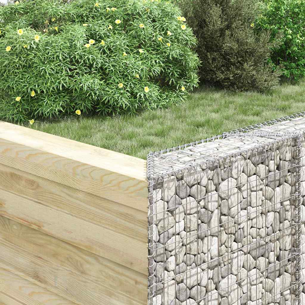 vidaXL Podniesiona rabata gabionowa, trapezowa, stal, 80x20x100 cm
