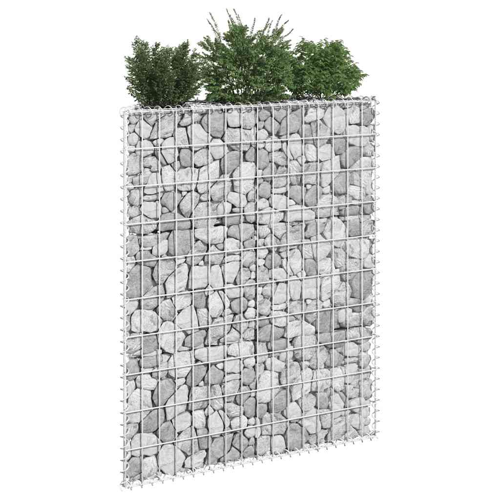 vidaXL Podniesiona rabata gabionowa, trapezowa, stal, 80x20x100 cm