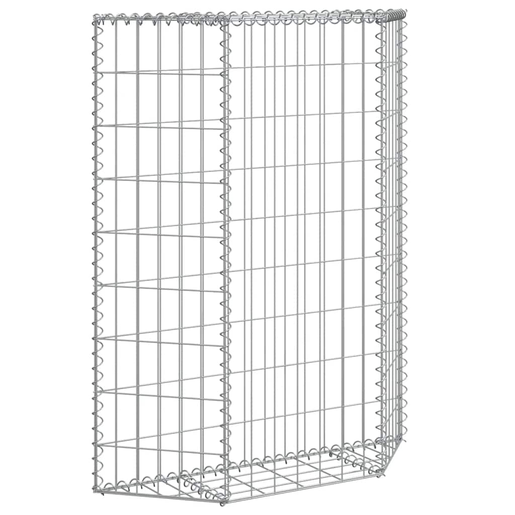 vidaXL Podniesiona rabata gabionowa, trapezowa, stal, 80x20x100 cm