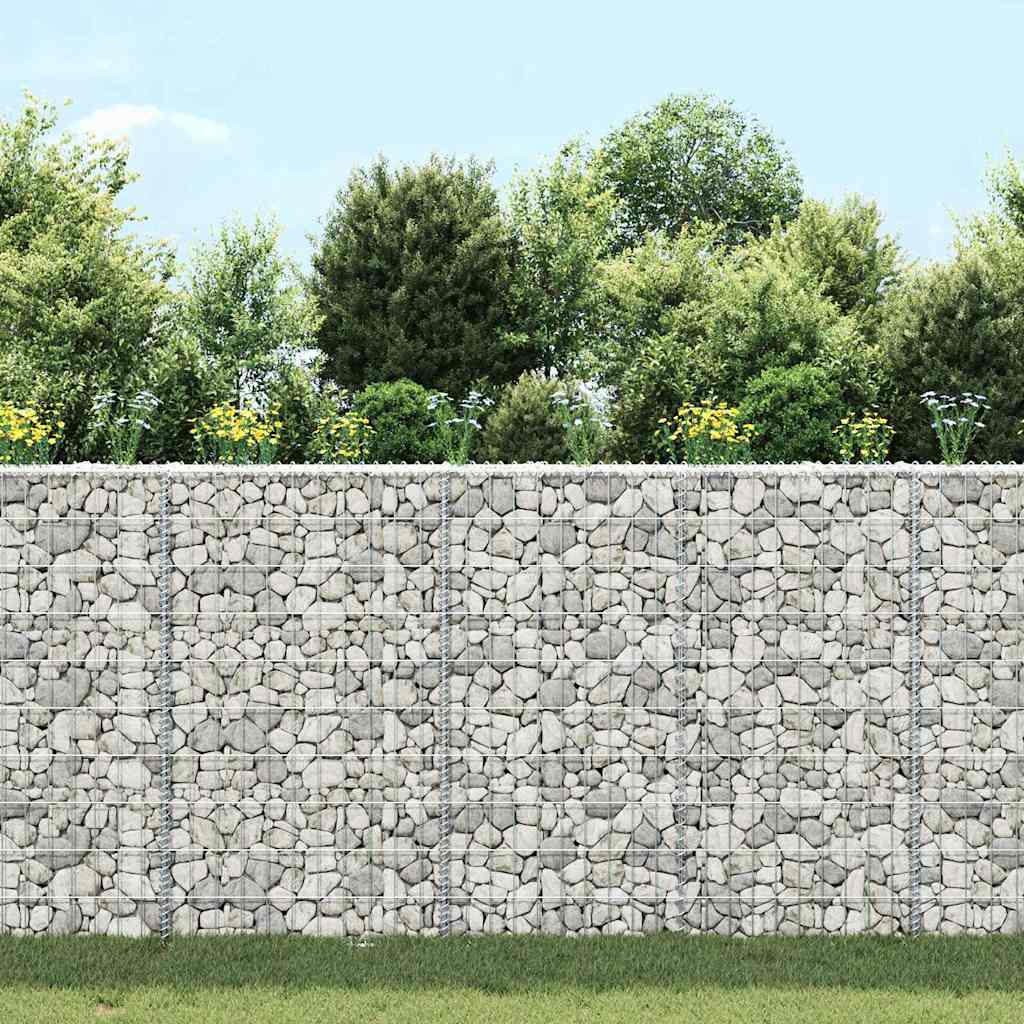 vidaXL Podniesiona rabata gabionowa, trapezowa, stal, 100x20x100 cm