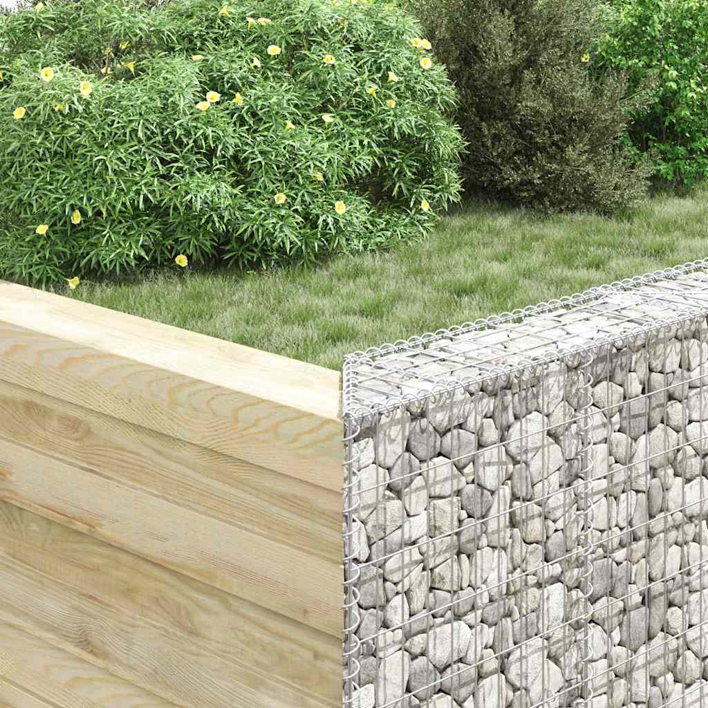 vidaXL Podniesiona rabata gabionowa, trapezowa, stal, 100x20x100 cm