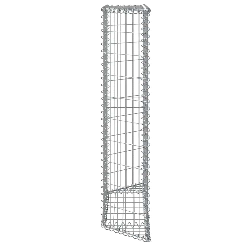 vidaXL Podniesiona rabata gabionowa, trapezowa, stal, 100x20x100 cm