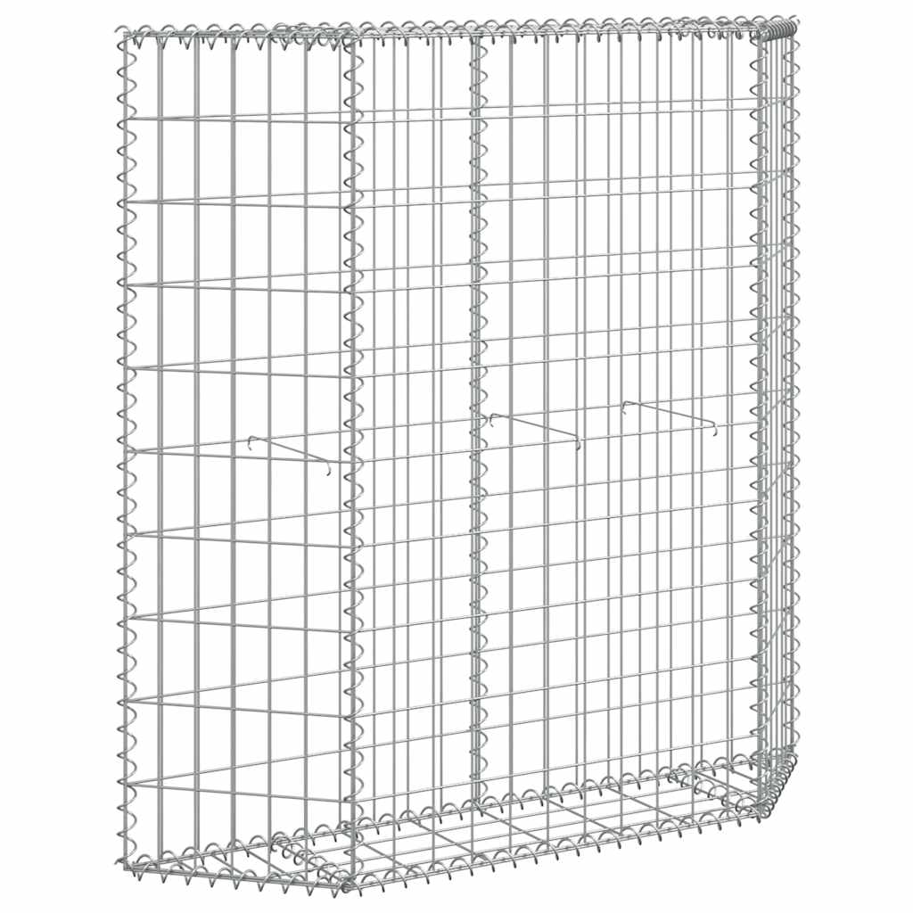 vidaXL Podniesiona rabata gabionowa, trapezowa, stal, 100x20x100 cm