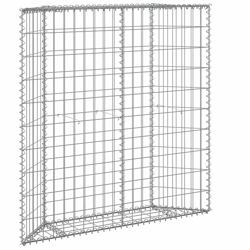 vidaXL Podniesiona rabata gabionowa, trapezowa, stal, 100x20x100 cm