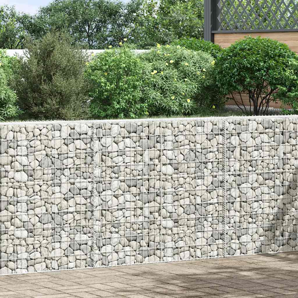 vidaXL Podniesiona rabata gabionowa, trapezowa, stal, 150x20x100 cm